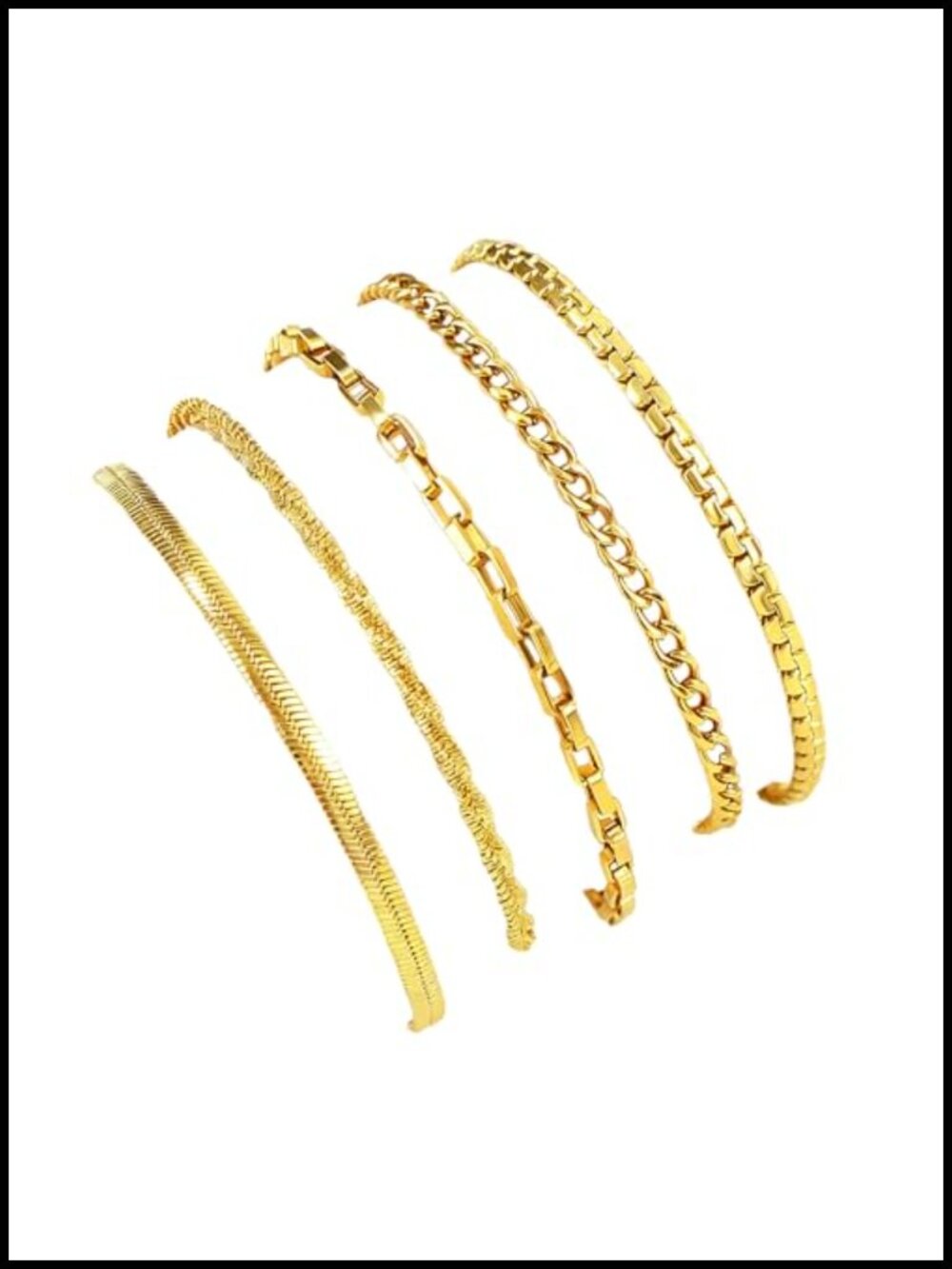 18K Gold Plated Stackable Bracelets Set for Women - Dainty Non Tarnish